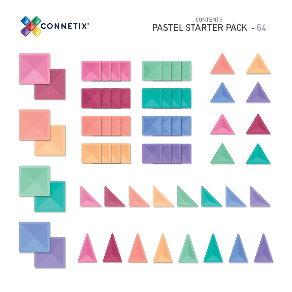 Pastel colored geometric shapes with Connetix branding on a white background