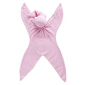 Pink Cuskiboo baby comforter with a white background