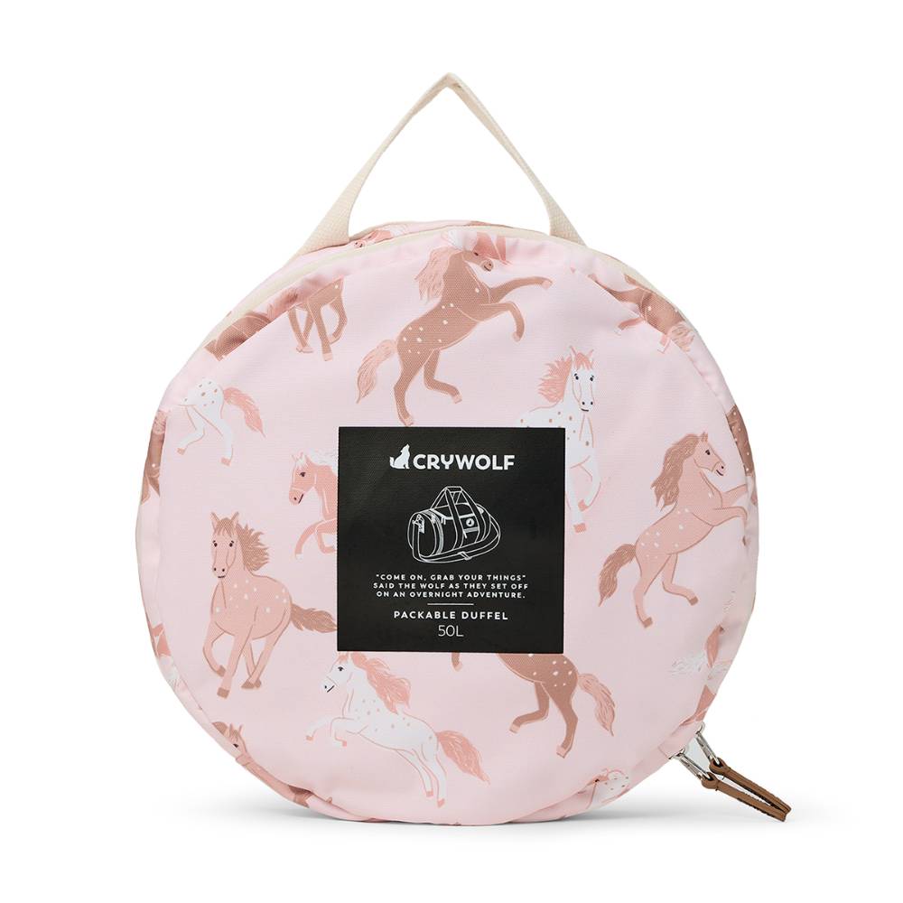 Packable Duffel Bag - Blush Ponies