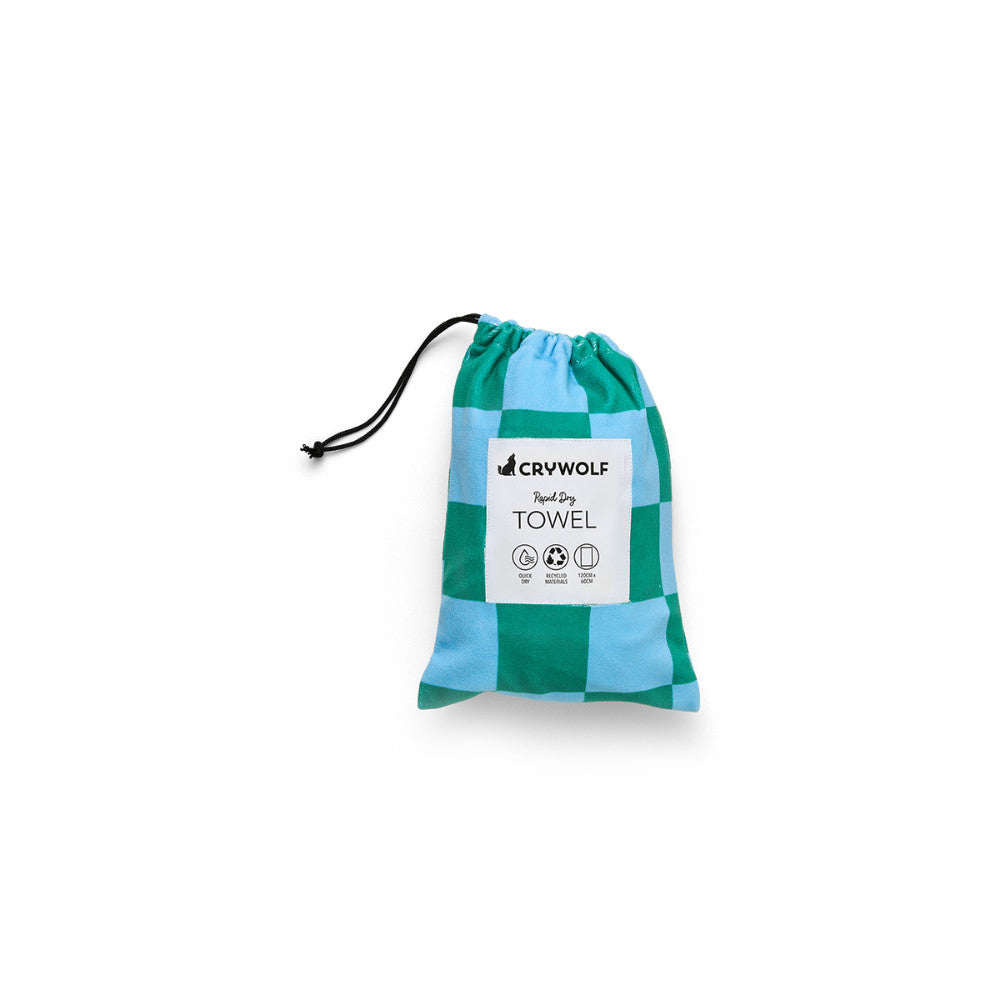 Rapid Dry Towel - Sea Green Check