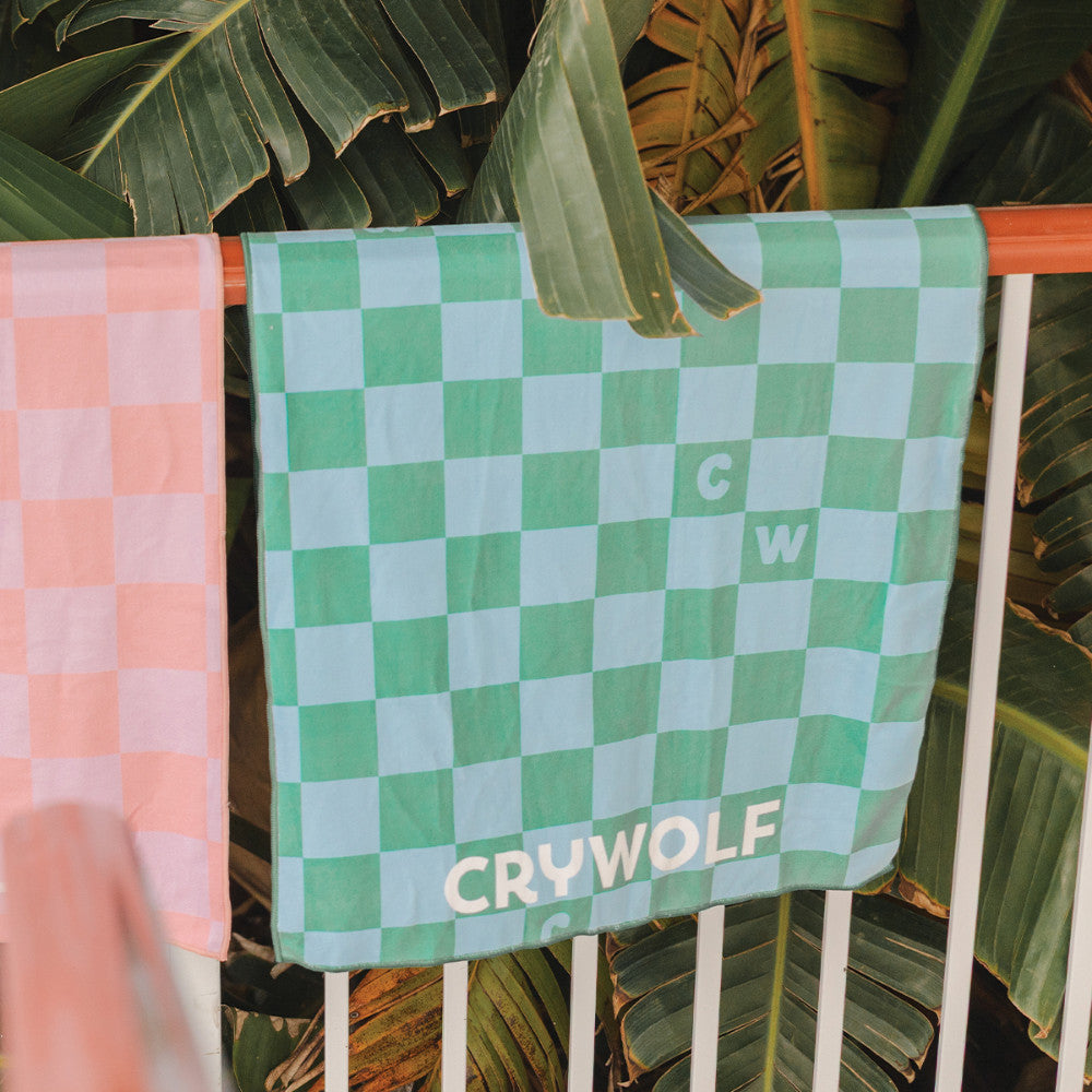 Rapid Dry Towel - Sea Green Check