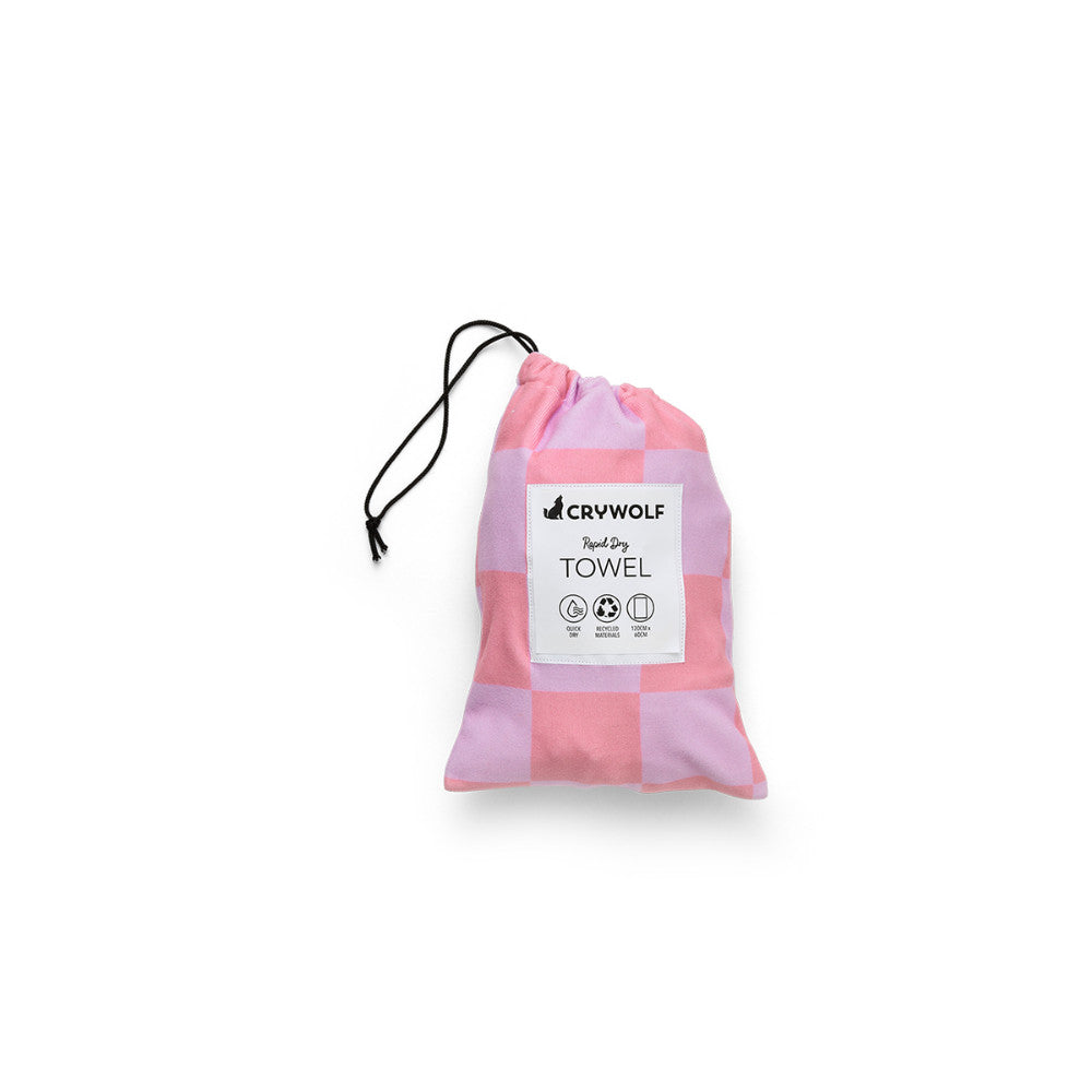 Rapid Dry Towel - Flamingo Check