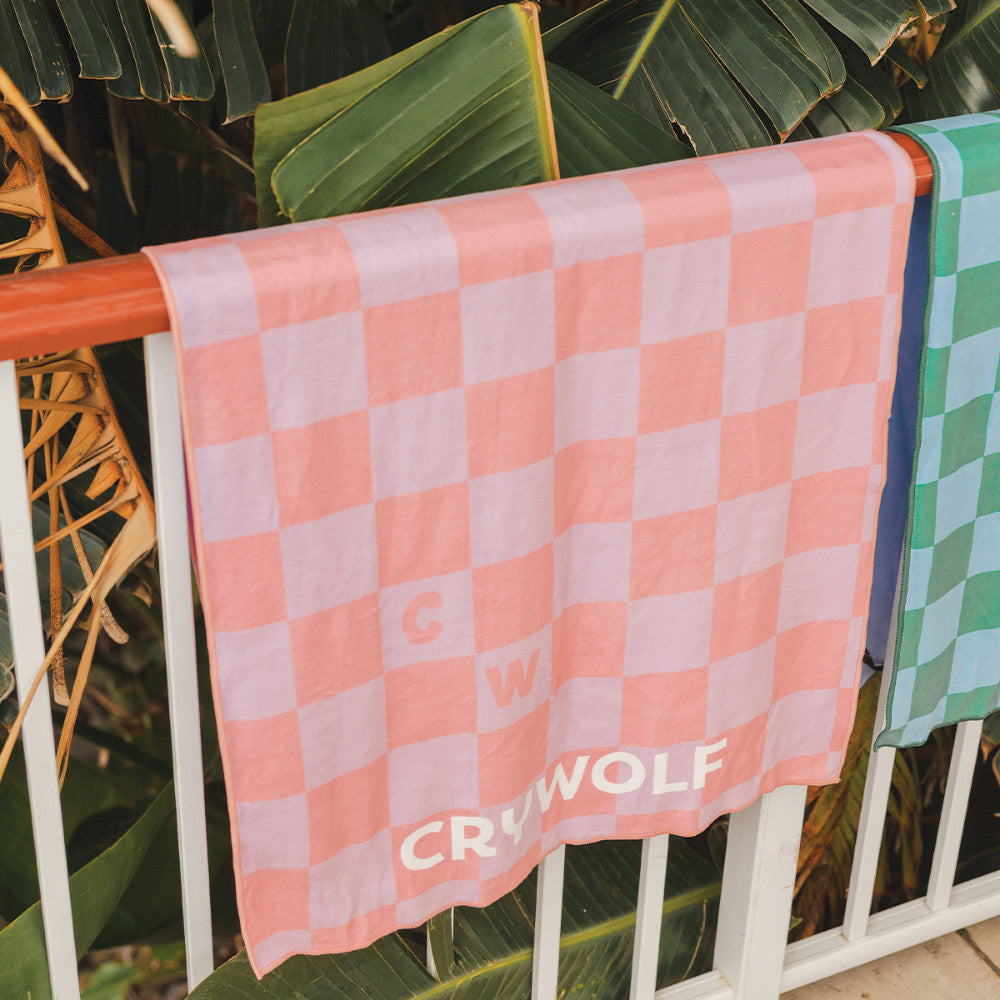 Rapid Dry Towel - Flamingo Check