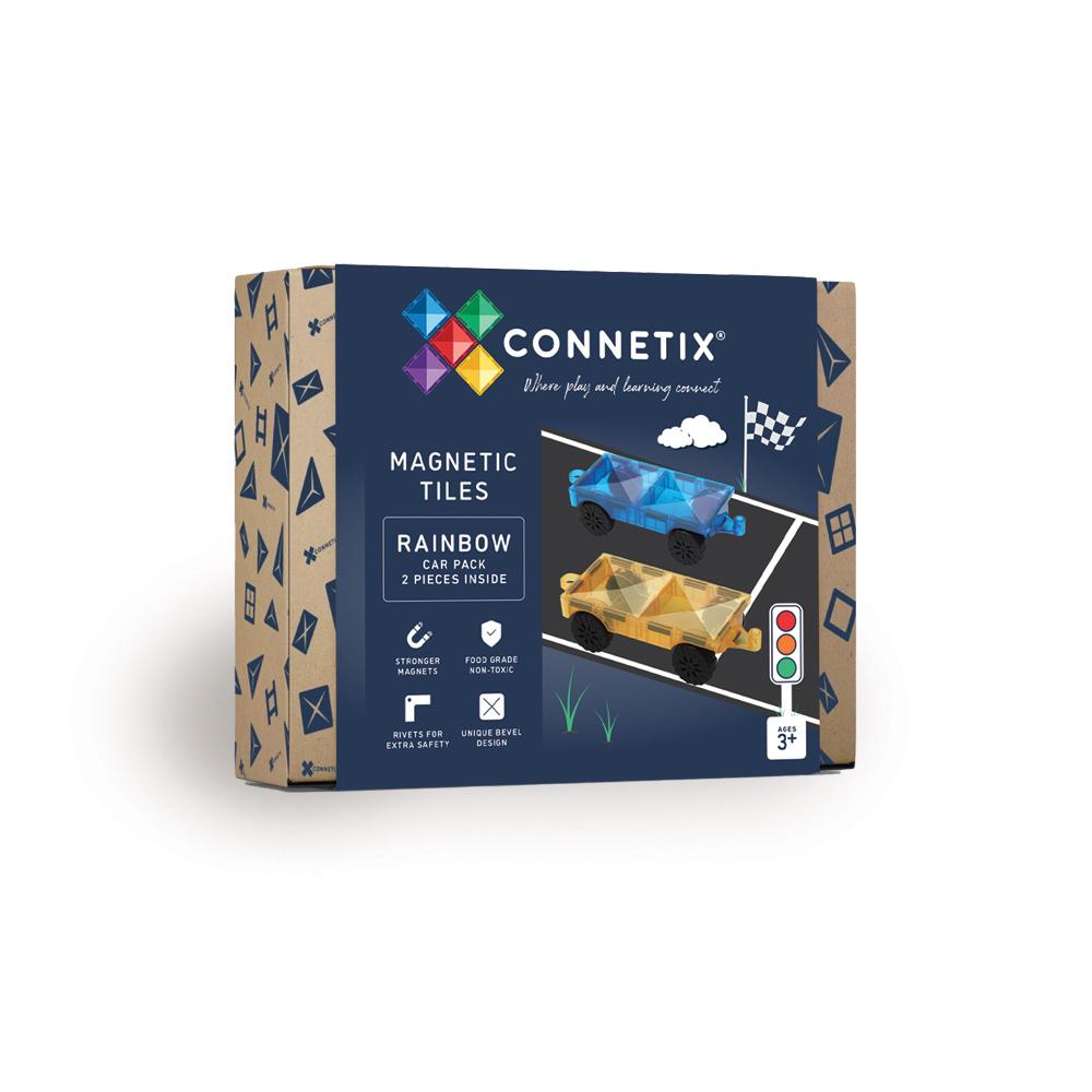 Connetix magnetic tiles packaging on a white background