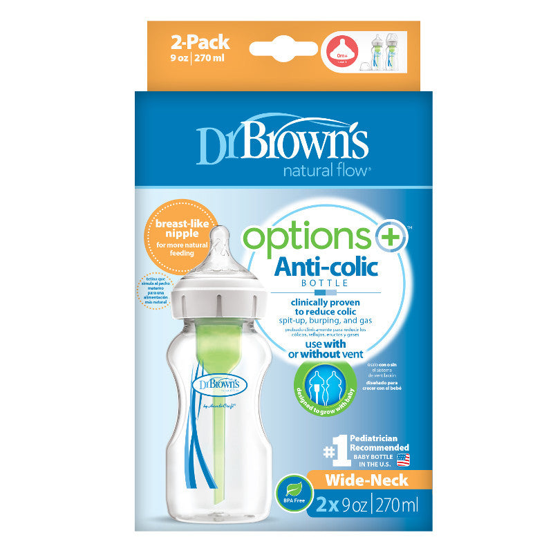 Options+ Baby Bottle - Wide Neck 2pk