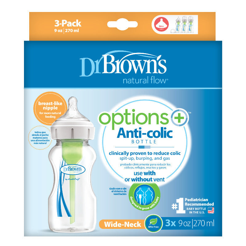 Options+ Baby Bottle - Wide Neck 3pk