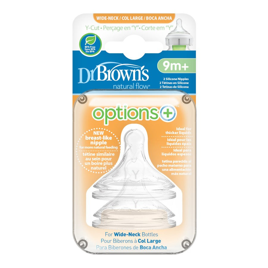 Y-Cut Options+ Wide Neck Silicone Teats 2pk
