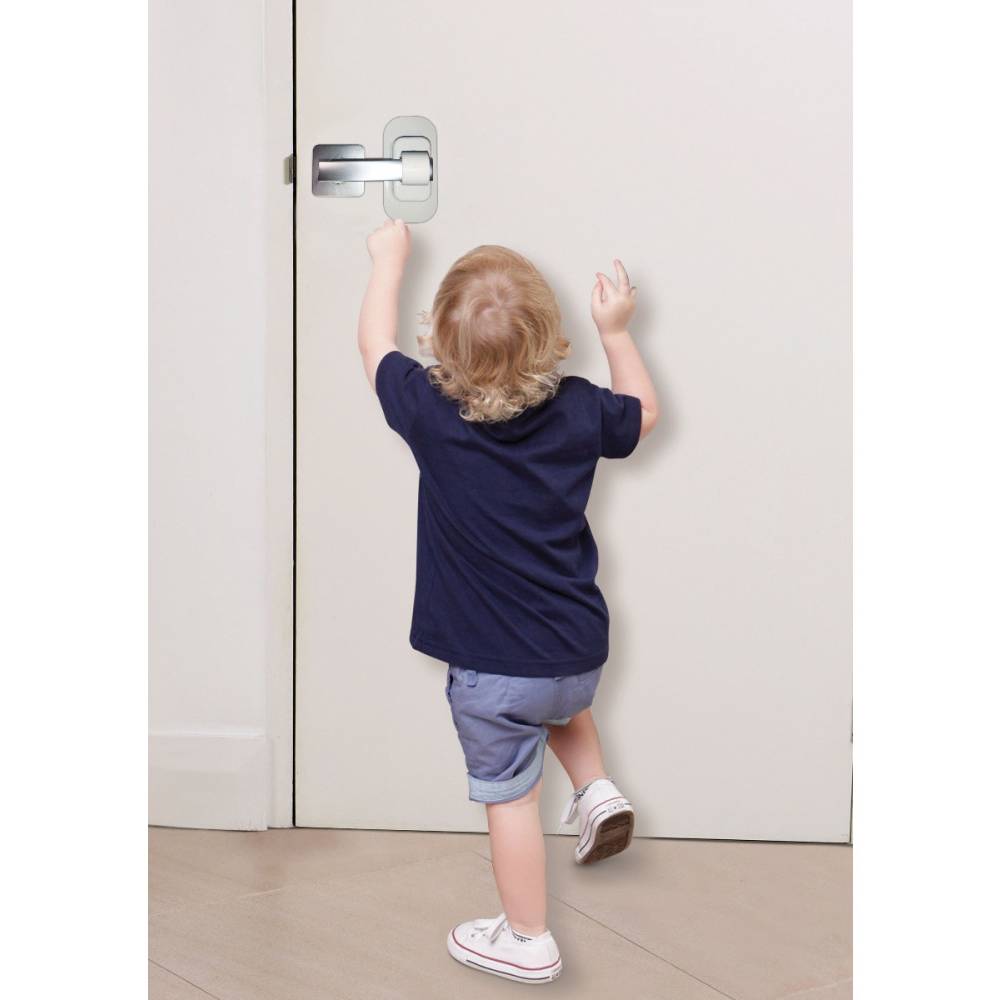 Adhesive Lever Door Lock 1pk