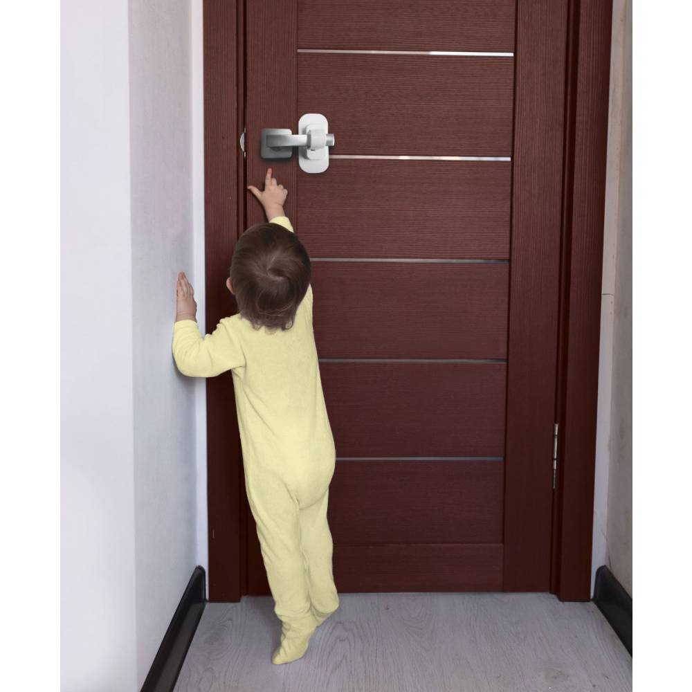 Adhesive Lever Door Lock 1pk