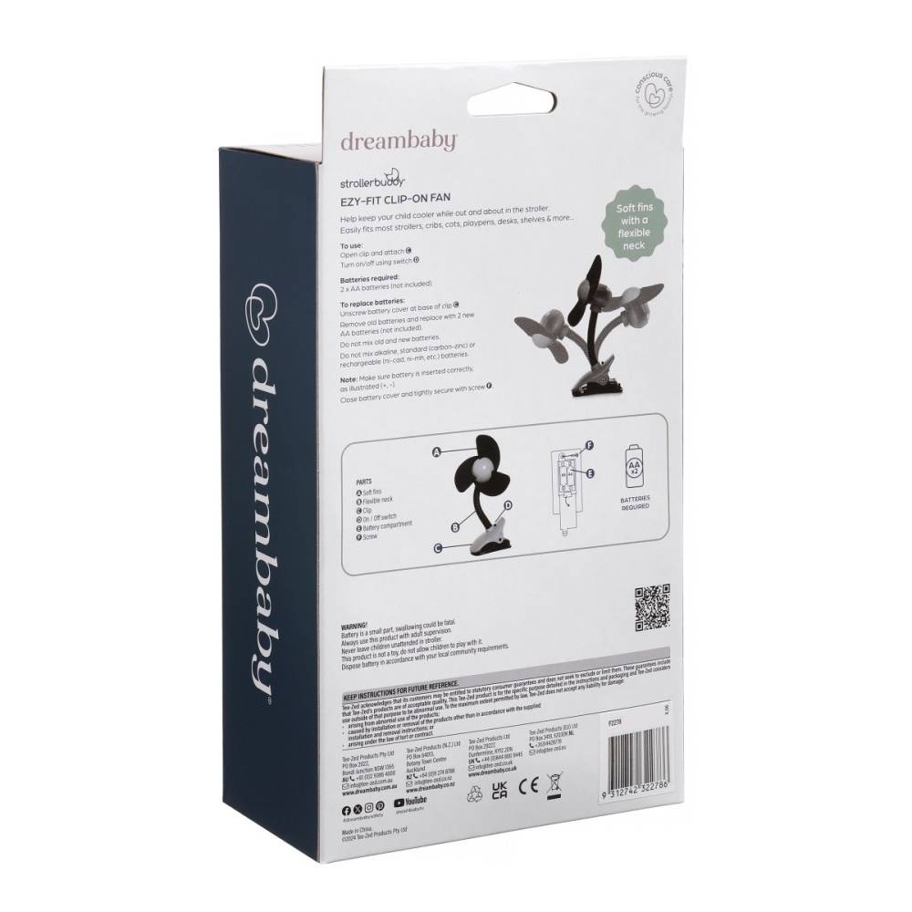 Ezy-Fit Clip-On Fan - Black