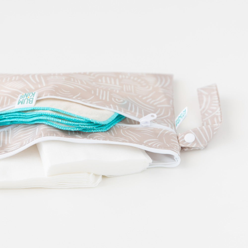 Reusable Baby Wipes - Natural/Aqua Trim