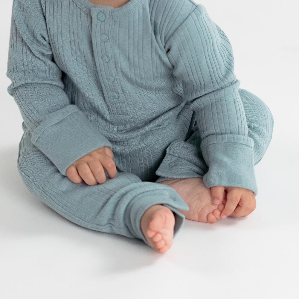 Merino Cotton Henley Suit - Tide Marl