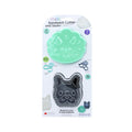 Melli sandwich cutter and sealer packaging with two cookie cutters in dino and bulldog on a white background