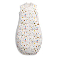 Children's sleeping bag with colorful pattern on a white background