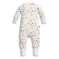 white sleeping suit with bunnies on a white background