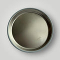 A round stainless steel plate shown from a top-down view on a light gray background. The brand name 'ease.baby' is embossed near the bottom right of the interior.