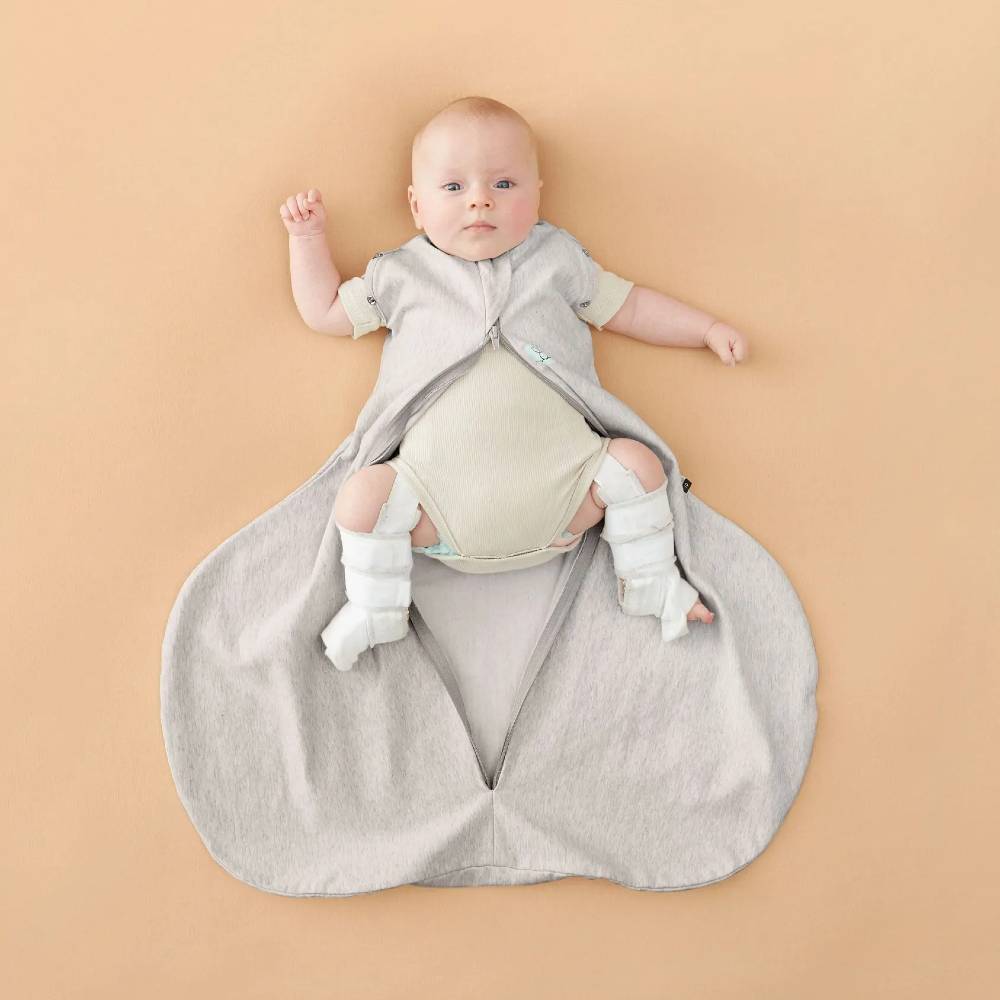 0.2 tog Organic Hip Harness Cocoon Swaddle Bag - Grey Marle