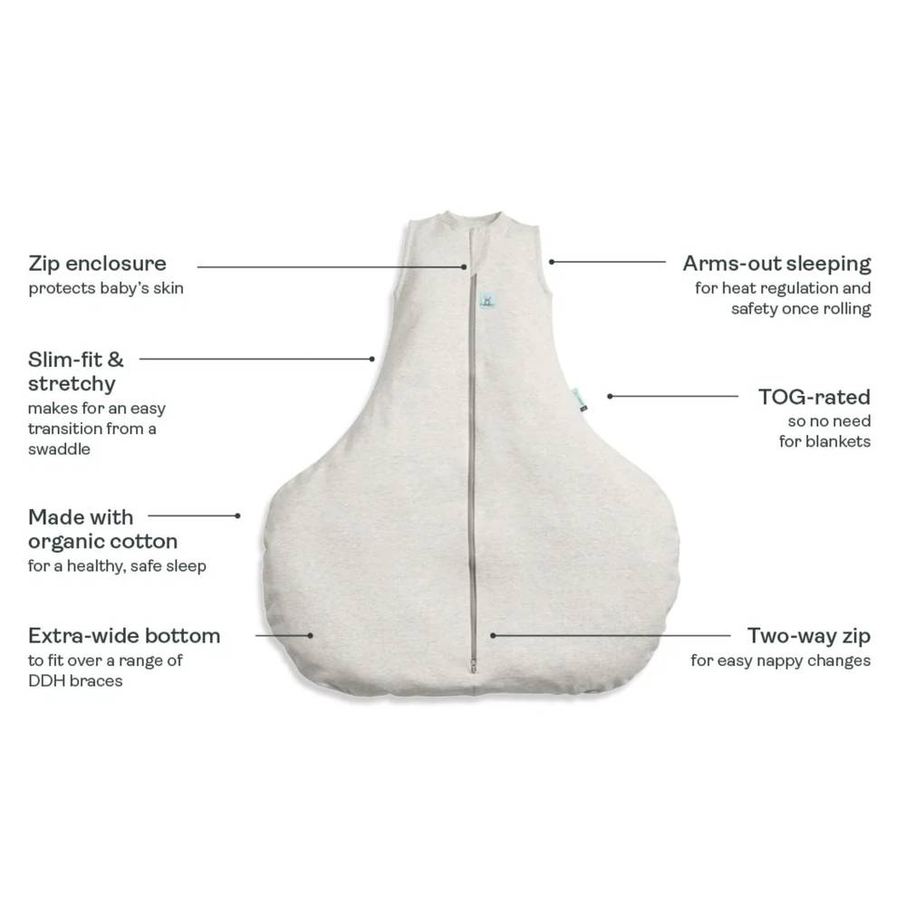 0.2 tog Organic Hip Harness Sleeping Bag - Oatmeal Marle