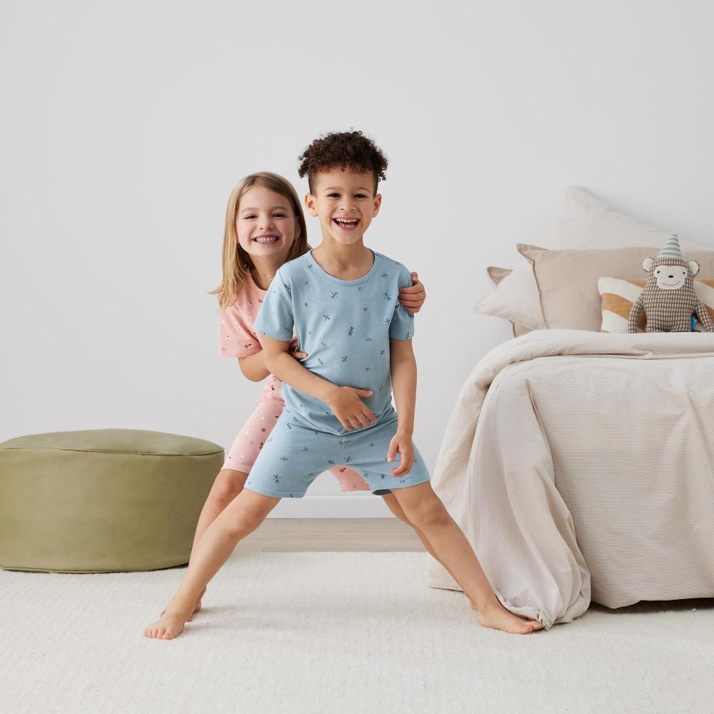0.2 tog Cotton Short Sleeve Pyjamas - Dragonflies