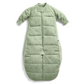 Green baby sleeping bag on a white background