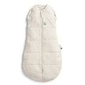 Beige baby swaddle bag with a zipper on a white background