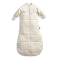 Beige baby sleeping bag on a white background