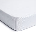 Fitted Sheet - Midnight Stripe on a mattress on a white background