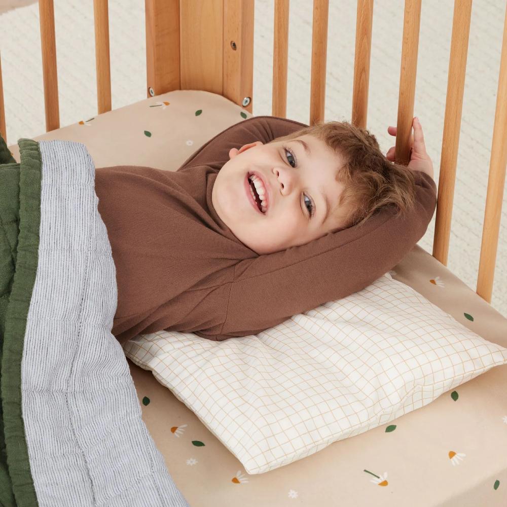 Toddler Pillow Case - Caramel Grid