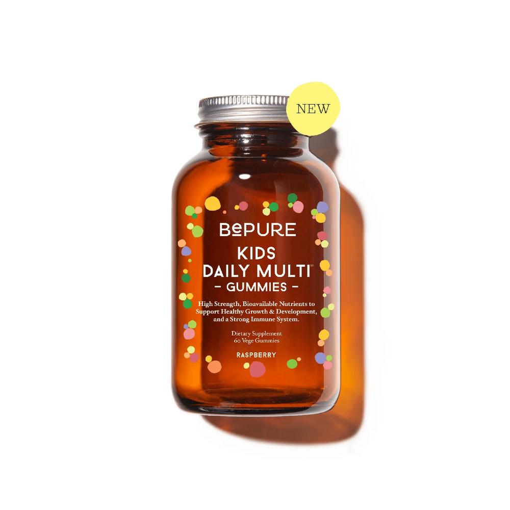 Bottle of Bepure Kids Daily Multi Gummies on a white background