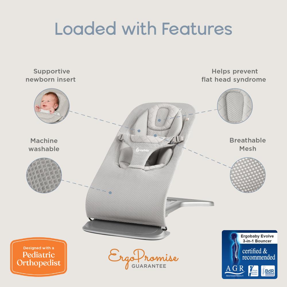 Evolve 3 in 1 Mesh Bouncer - Light Grey
