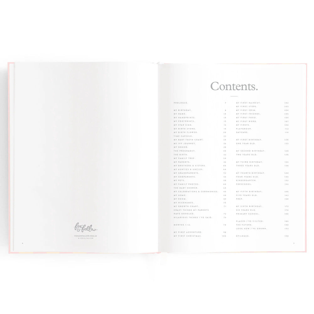 Fox & Fallow Baby Book - Forest Friends Peony