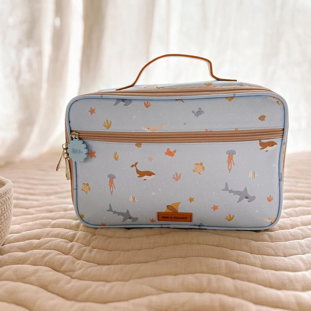 Insulated Lunch Bag - Ocean Creatures Sky