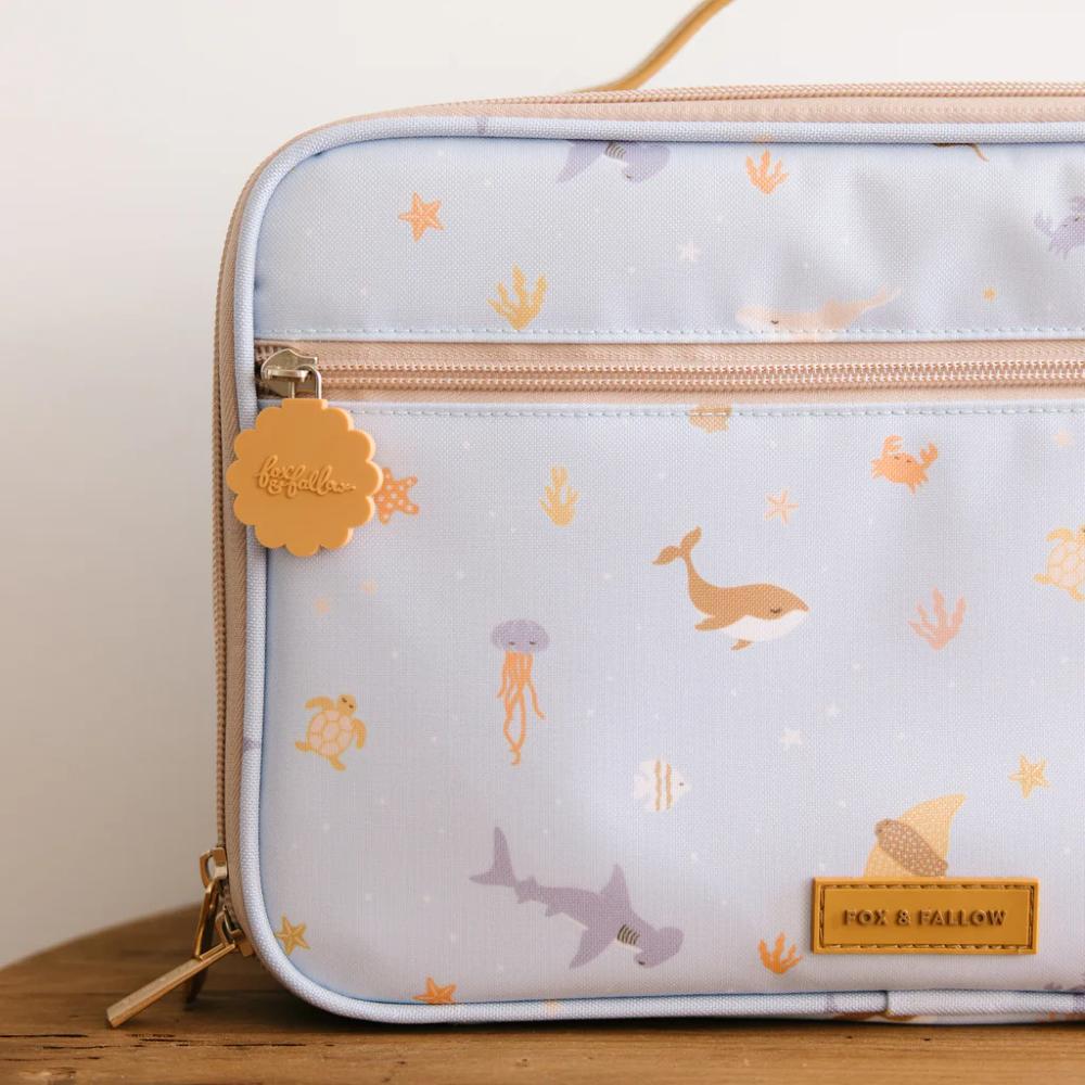 Insulated Lunch Bag - Ocean Creatures Sky