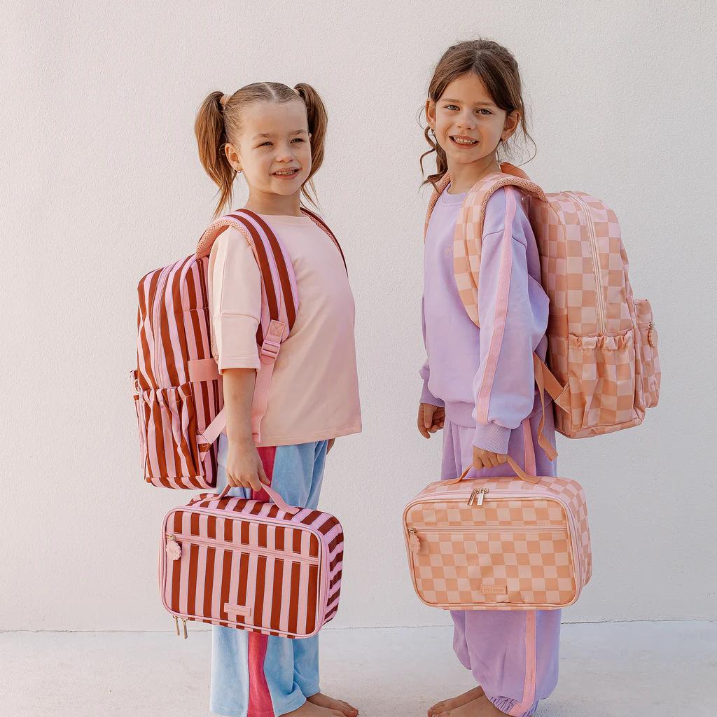 Insulated Lunch Bag - Peach Check