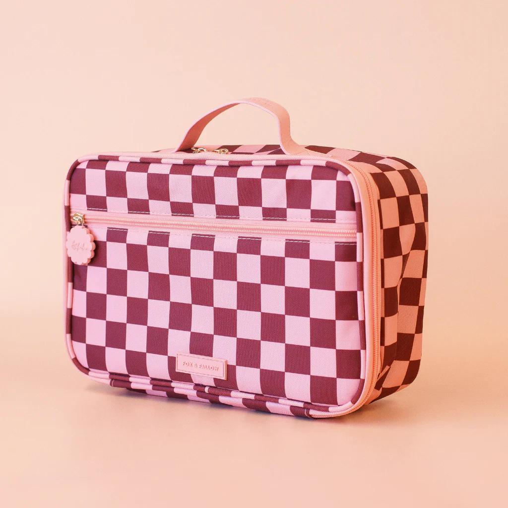 Insulated Lunch Bag - Cherry Check