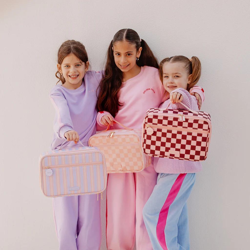 Insulated Lunch Bag - Cherry Check