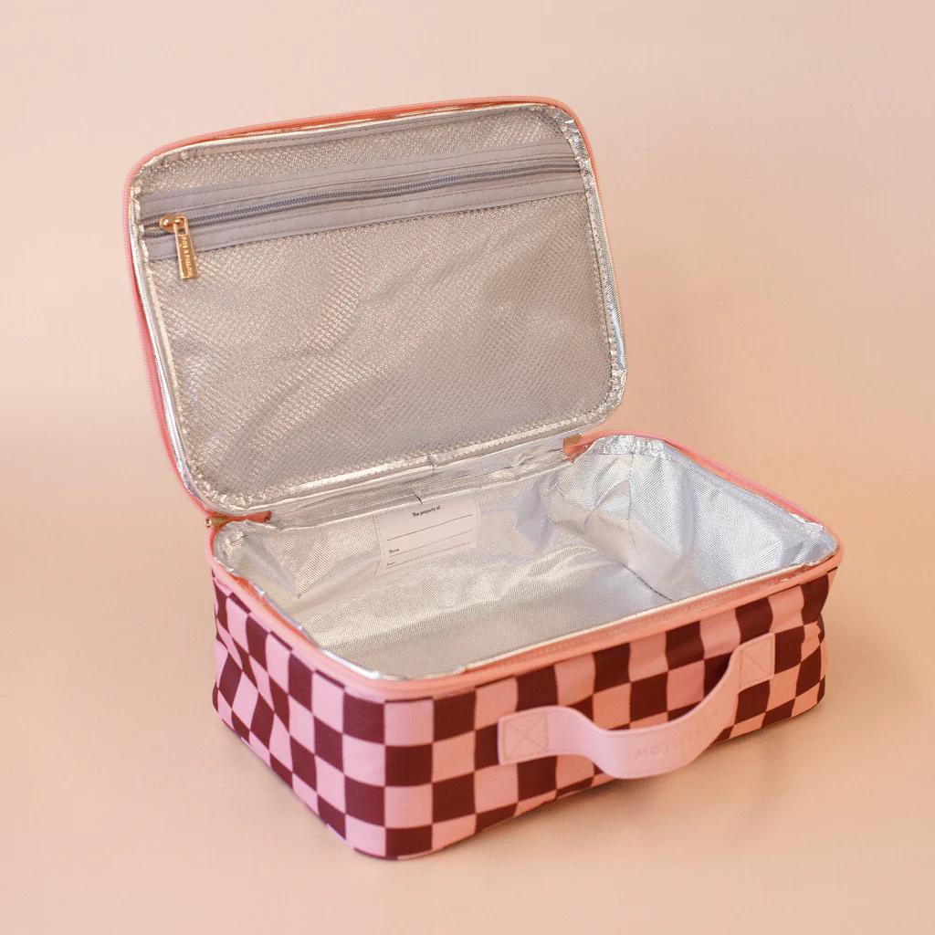 Insulated Lunch Bag - Cherry Check