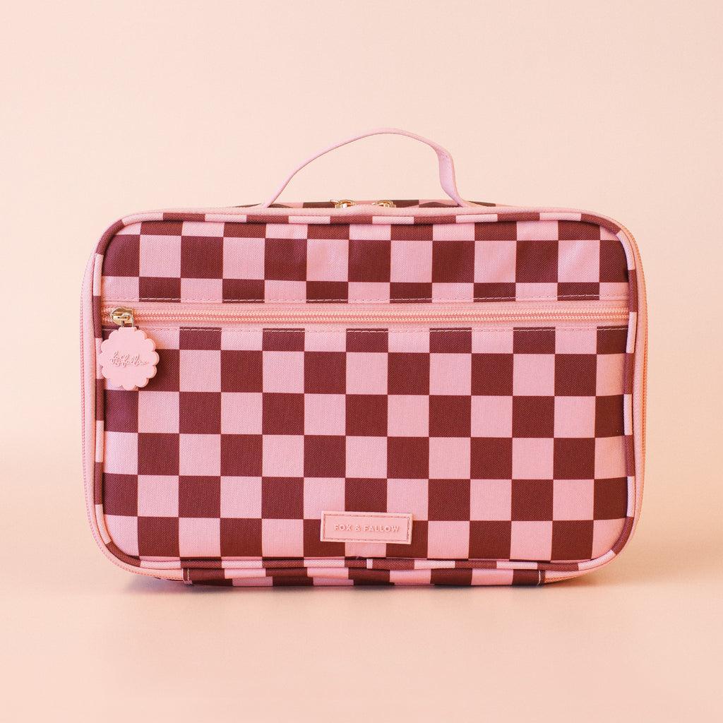 Insulated Lunch Bag - Cherry Check