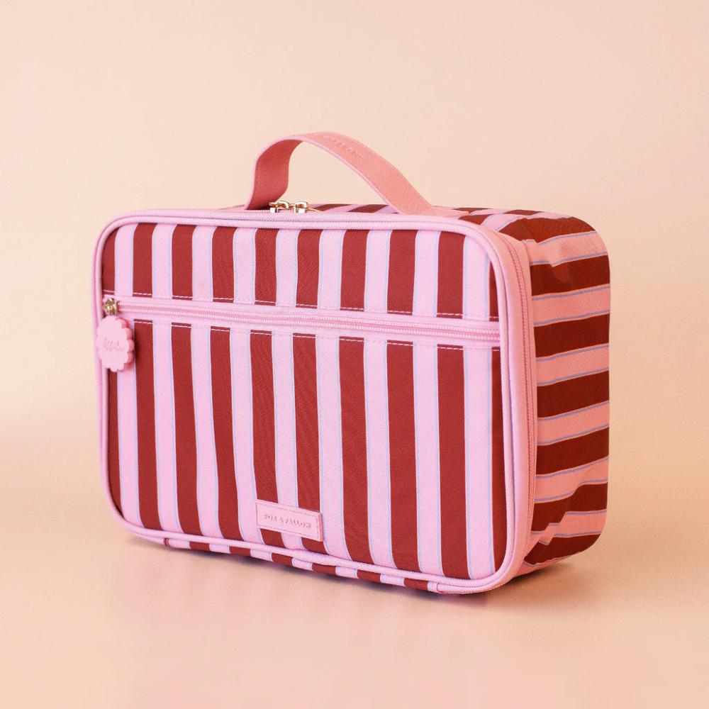Insulated Lunch Bag - Burgundy Stripe