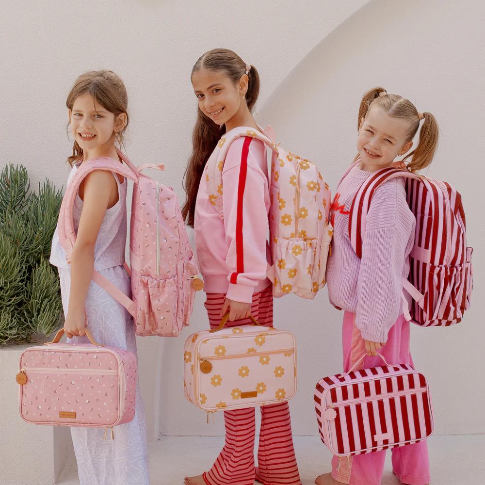 Insulated Lunch Bag - Burgundy Stripe