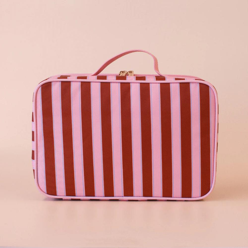 Insulated Lunch Bag - Burgundy Stripe
