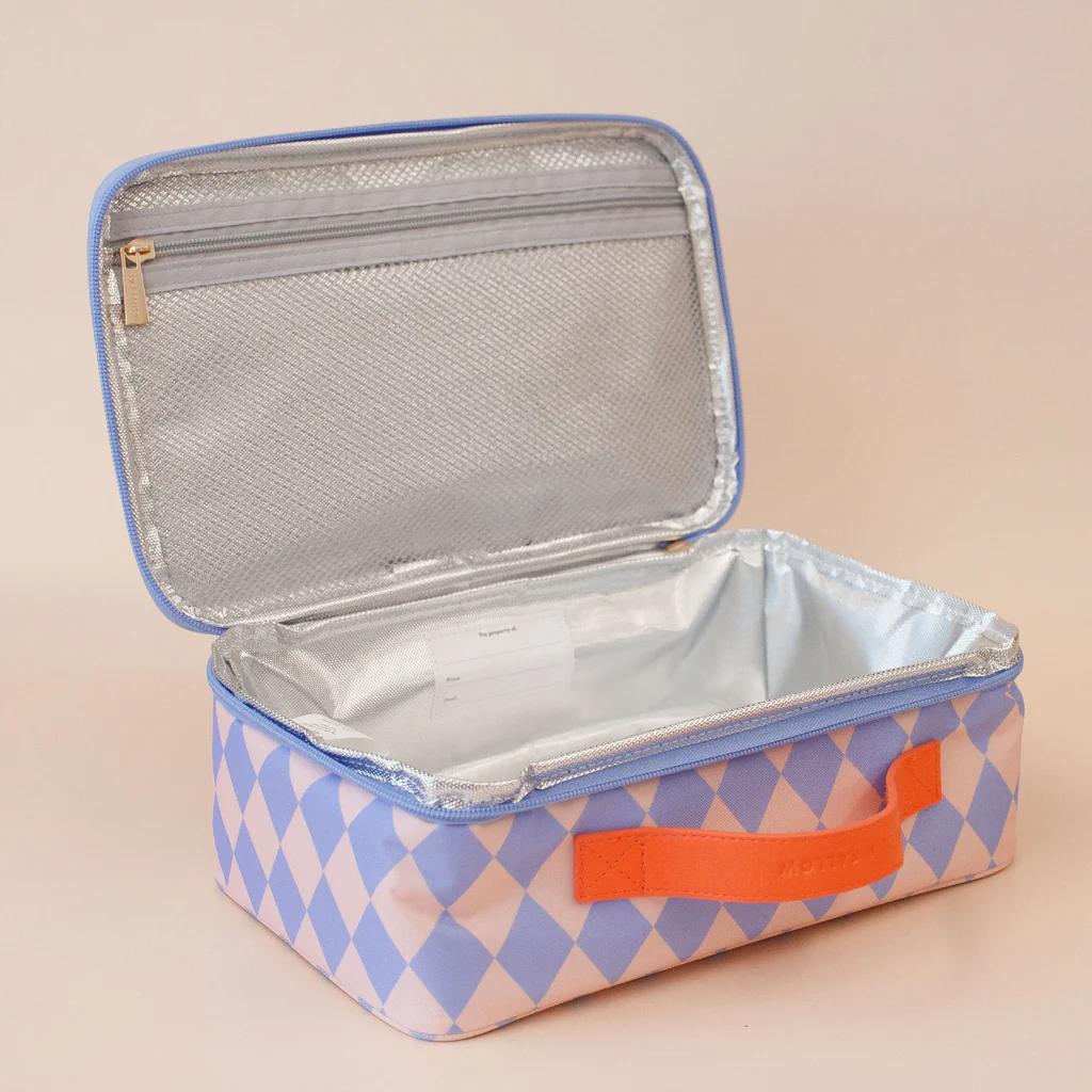 Insulated Lunch Bag - Blue Diamonds