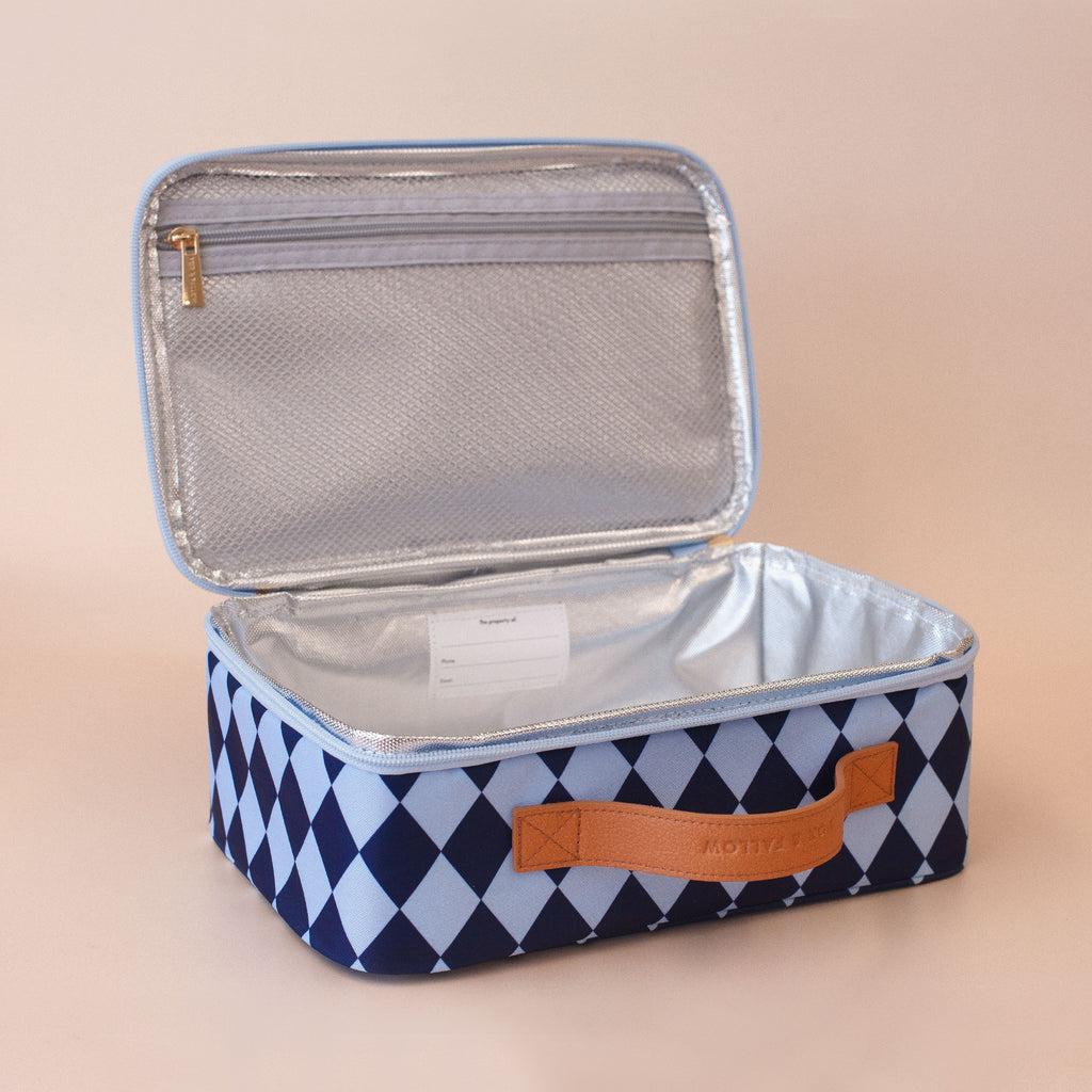 Insulated Lunch Bag - Navy Diamonds
