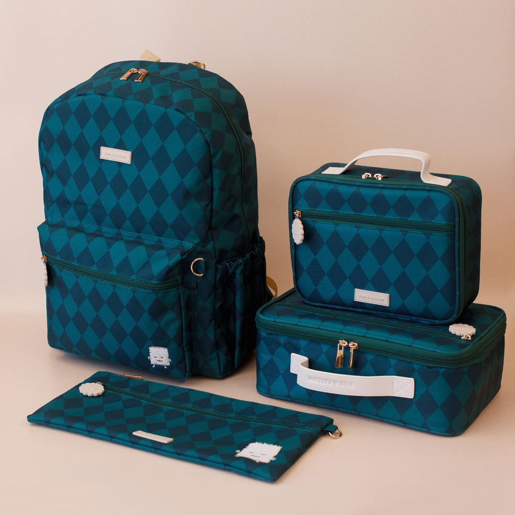 Insulated Lunch Bag - Forest Diamonds