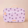 Insulated Lunch Bag - Violet Ribbons on a  white background. 