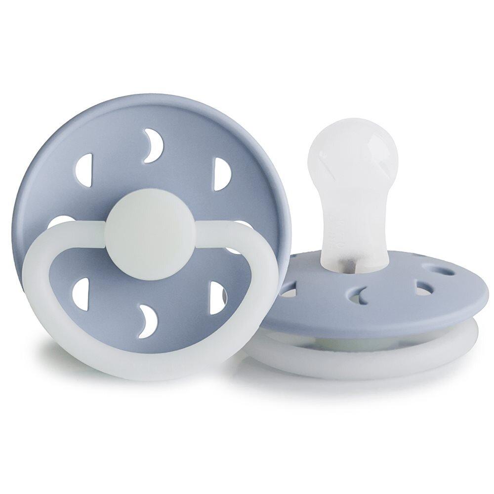 Moon Phase Silicone Night Dummy - Powder Blue