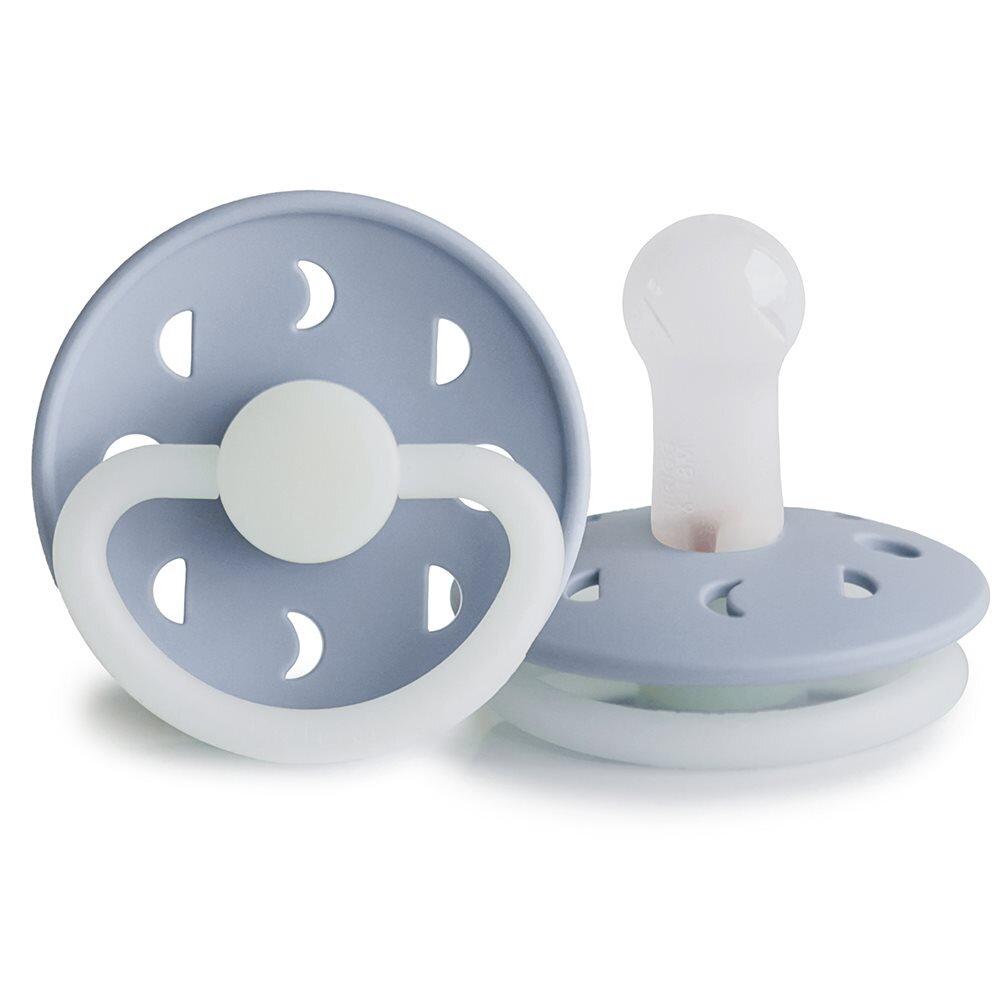 Moon Phase Silicone Night Dummy - Powder Blue