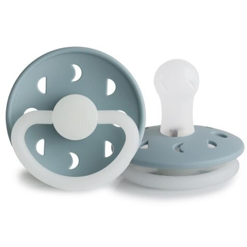 Moon Phase Silicone Night Dummy - Stone Blue