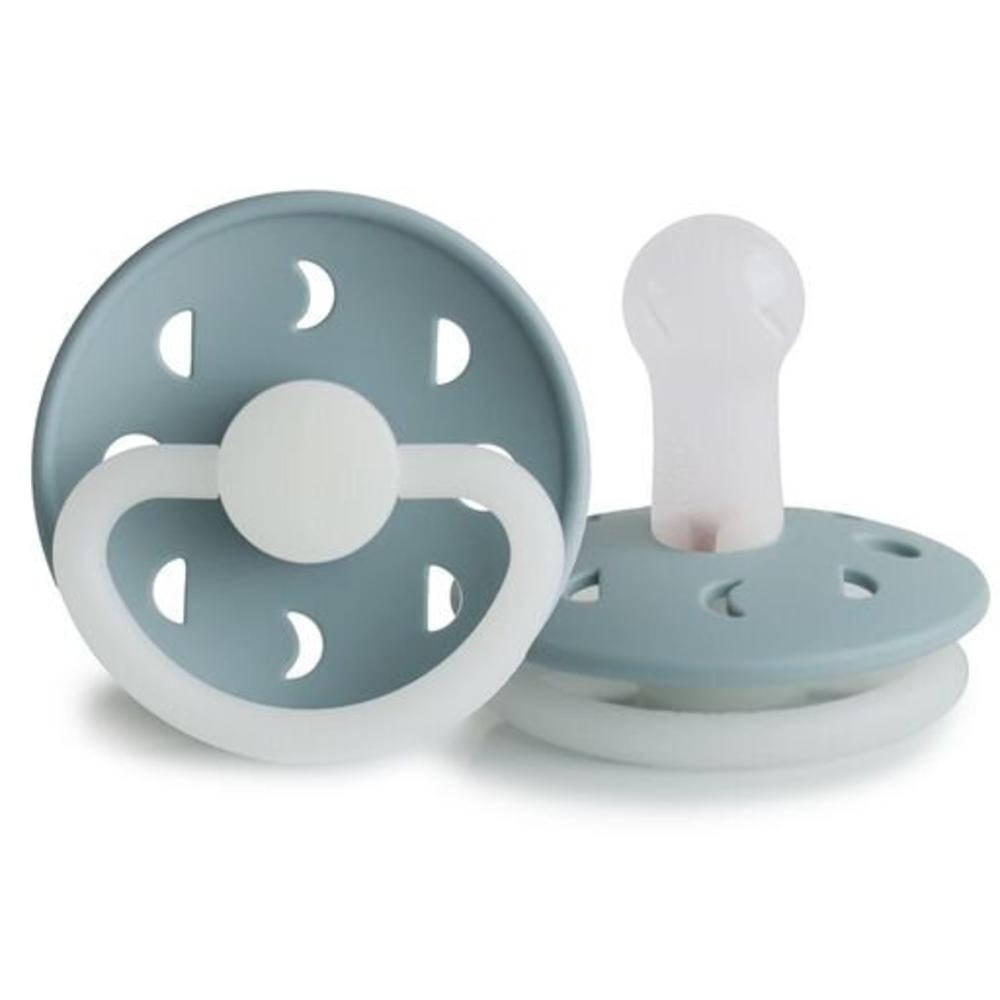 Moon Phase Silicone Night Dummy - Stone Blue