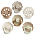 Round Silicone Dummy 6pk - Cinnamon Charm